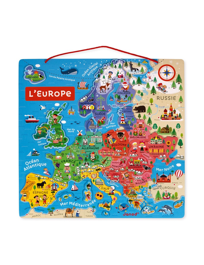Puzzle Magnétique de l'Europe - Janod - Trésors d'Enfance à Rodez