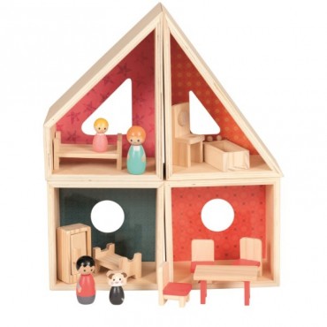 Maison de poupée en bois -...