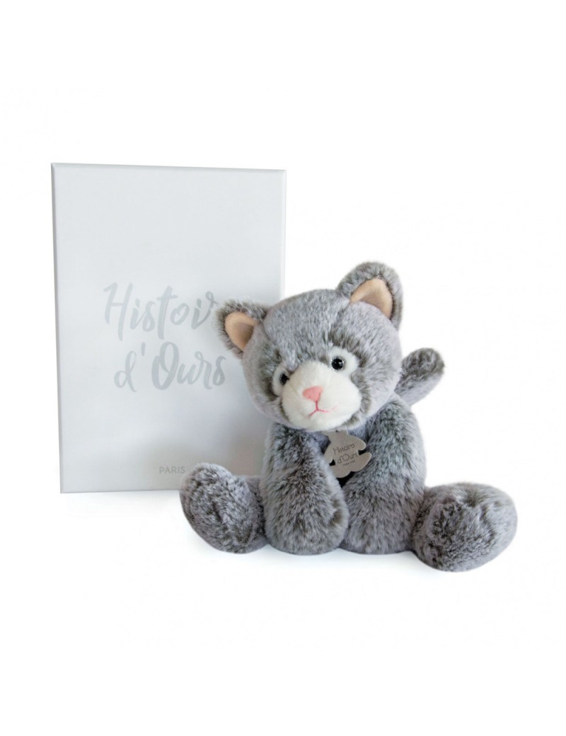 Peluche chat gris Sweety 25 cm - Histoire d'Ours - Trésors d'Enfance à Rodez