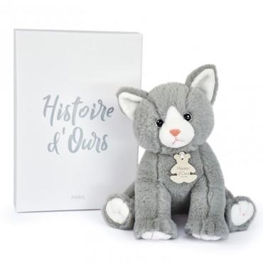 Peluche bébé chat gris 18...