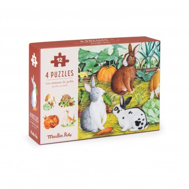 4 mini puzzles des animaux...