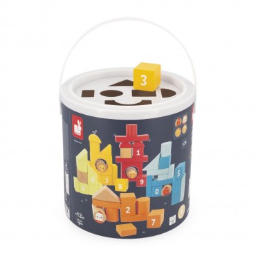 Baril 56 pcs formes en bois...