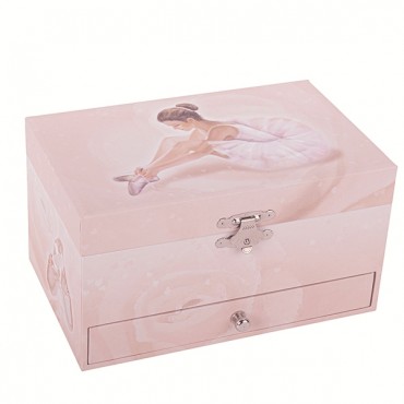 Boite à bijoux musicale phosphorescente ballerine rose - Trousselier - Trésors d'Enfance à Rodez