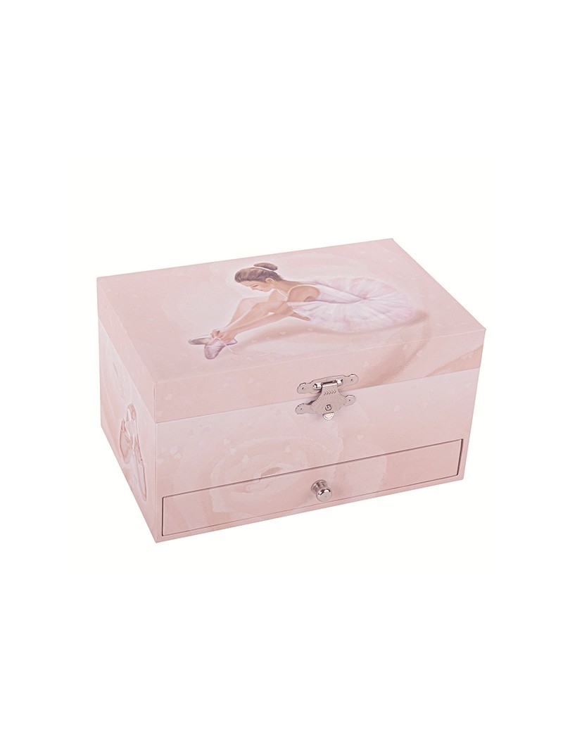 Boite à bijoux musicale phosphorescente ballerine rose - Trousselier - Trésors d'Enfance à Rodez