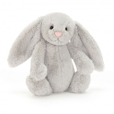 Peluche Lapin Bashful silver original - Jellycat - trésors d'enfance à rodez
