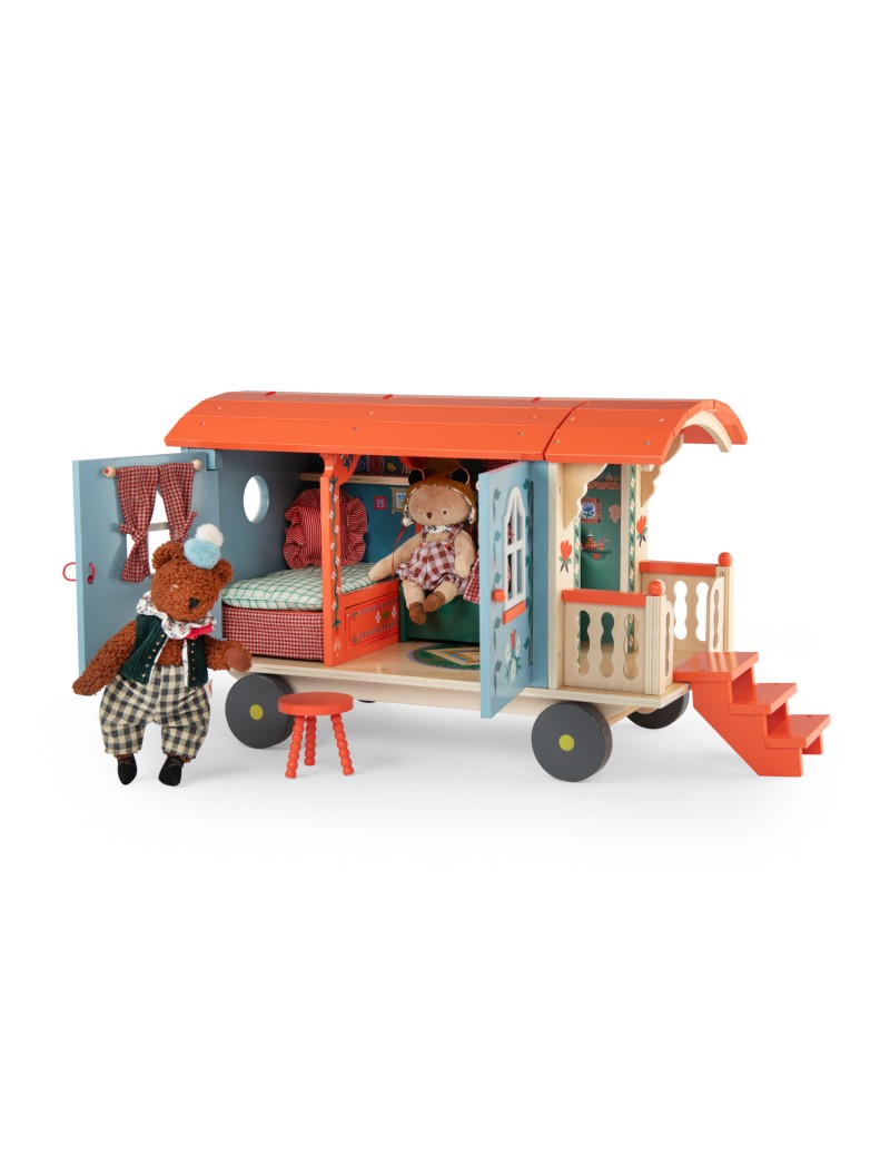 Roulotte en bois - Les Minouchkas - Moulin Roty - trésors d'enfance à Rodez