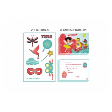 Carte d'invitation anniversaire : TRIBU - Flying Kids - Les Jouets Libres - Trésors d'Enfance à Rodez