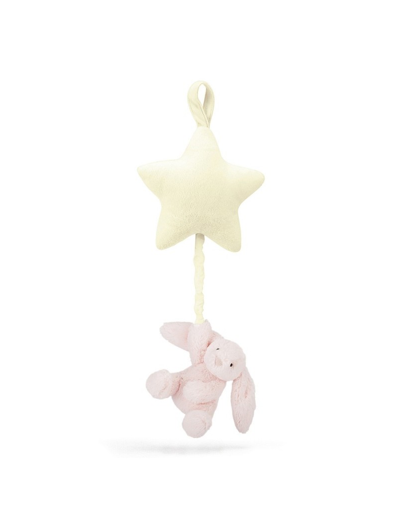 Bashful Pink Bunny Star Musical Pull - Jellycat - Trésors d'Enfance à Rodez